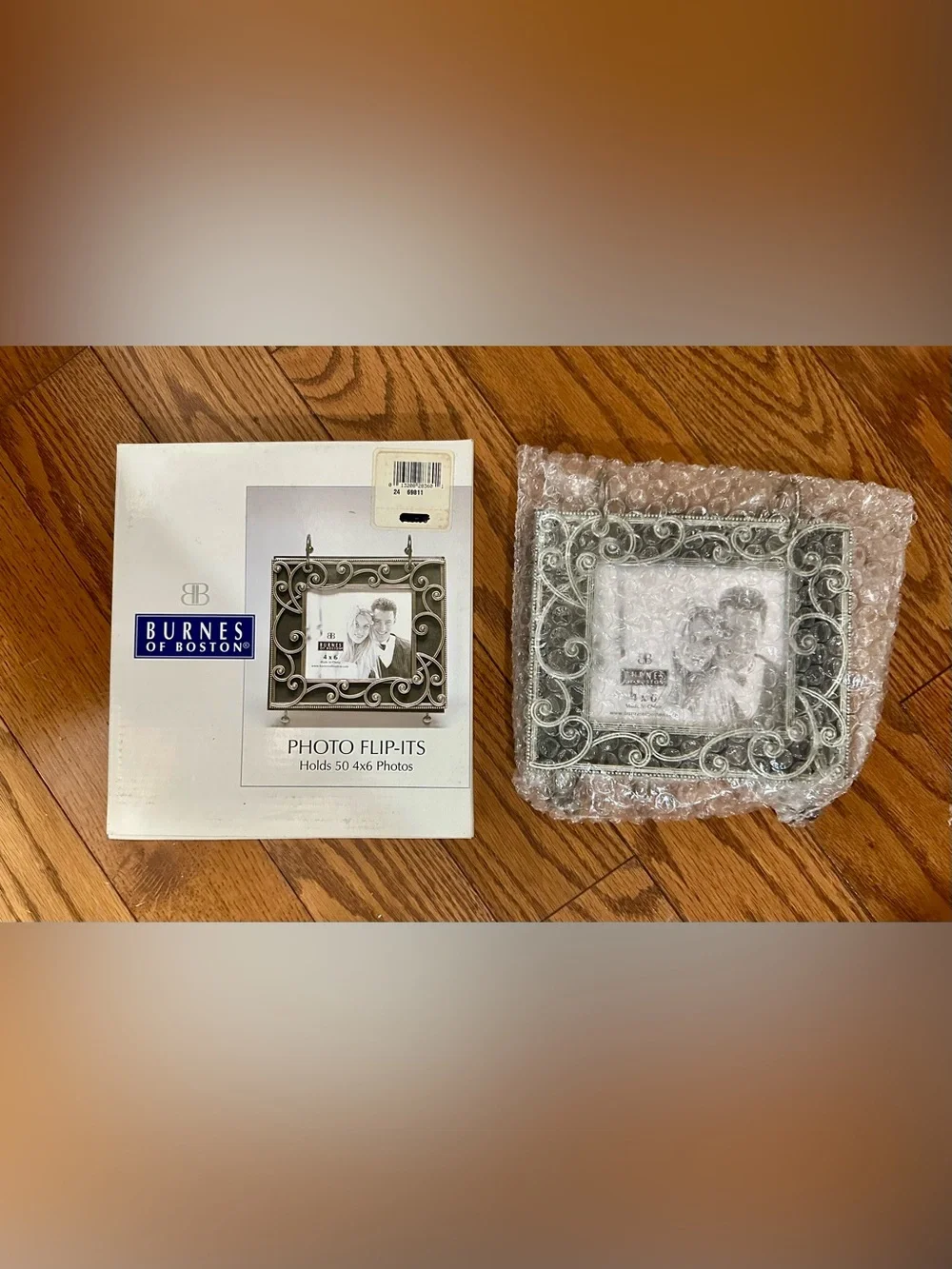 Burnes Of Boston-Black and Silver ‘Open Vine Picture Frame/25 Page Flip Book’
